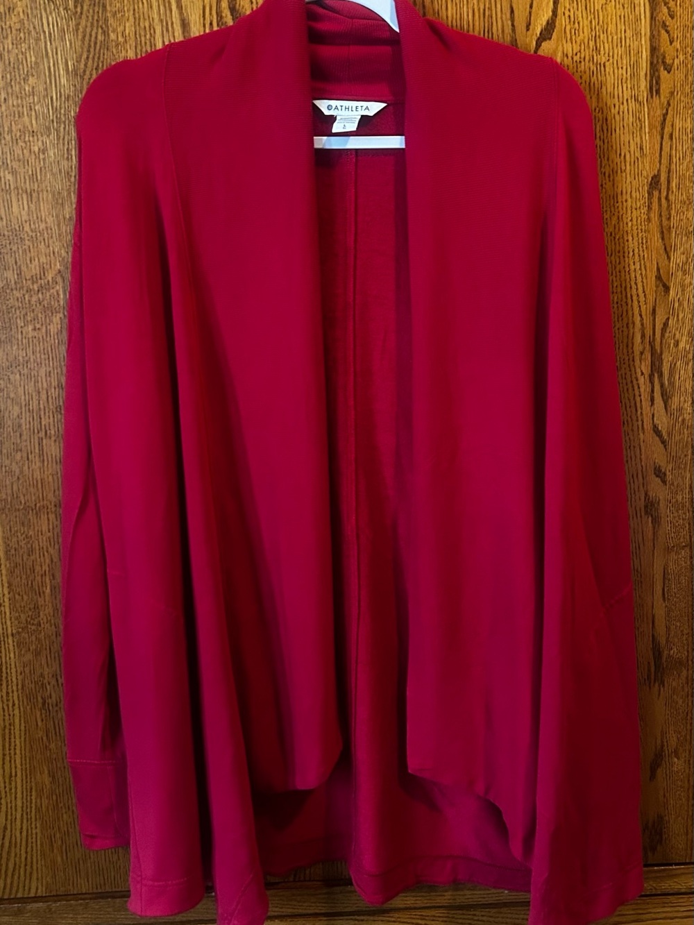 Athleta Open-Front Cardigan in Deep Red